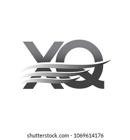 Initial XQ wing logo, grey color vector logotype, logo for company name business and company identity.