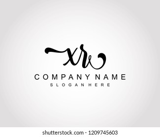 Initial XR handwriting logo vector