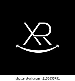 Initial XR Letter Logo Design Vector Template. Abstract smile shape XR Letter Logo Design Vector Illustration.