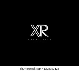 Initial XR Letter Monogram Linear Linked Shape Modern Logotype