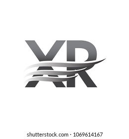 Initial XR wing logo, grey color vector logotype, logo for company name business and company identity.