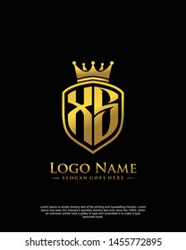 initial XS letter with shield style logo template vector