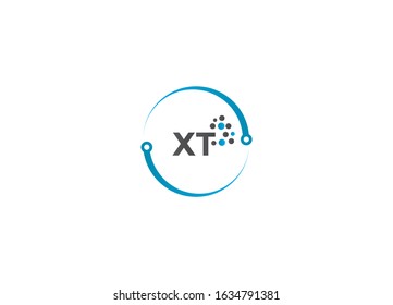 Initial XT Letter Linked Logo. Creative Letter XT Logo Vector  Design with Creative Modern Trendy Typography.