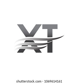 Initial XT wing logo, grey color vector logotype, logo for company name business and company identity.