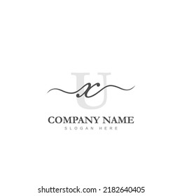 Initial XU logo luxury beauty template illustration