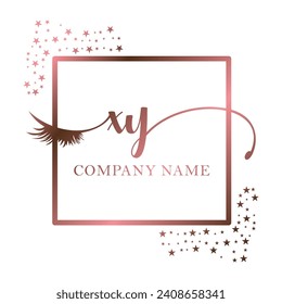 Initial XY calligraphy company eye and eyelash handwriting