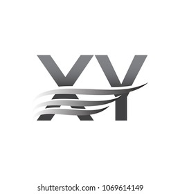 Initial XY wing logo, grey color vector logotype, logo for company name business and company identity.