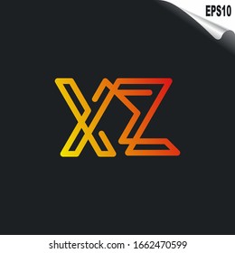 Initial XZ Logo monogram design template. Simple elegant shape style modern logo.