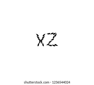 Initial XZLetter Abstract Shape Geometric Monogram Crystal Logotype