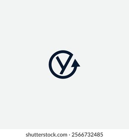 initial Y Arrow Logo. letter Y with arrow combination. usable for finance, logistic and company logos, vector illustration
