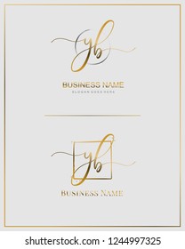 Initial Y B handwriting logo vector. Letter handwritten logo template.