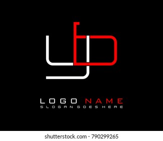 Initial Y & B minimalist logo template vector