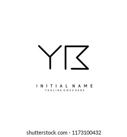 Initial Y B minimalist modern logo identity vector
