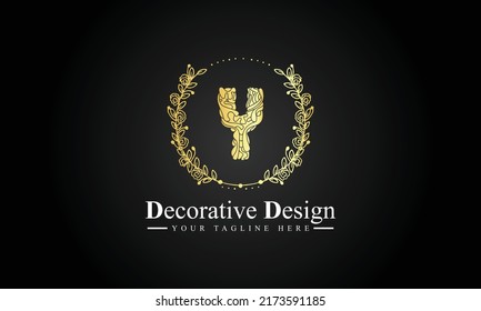 Initial Y beauty monogram and elegant logo design, logo of initial signature, wedding, fashion, floral and botanical with creative template.