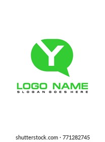 Initial Y bubble talk logo template vector
