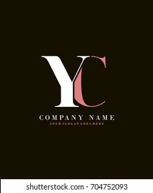 Initial Y & C simple design logo template vector