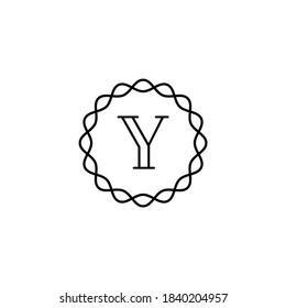 initial y circle vintage logo design vector eps