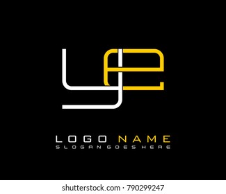 Initial Y & E minimalist logo template vector