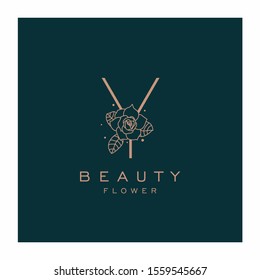 Initial Y Flower Beauty Letter Logo Design Vector