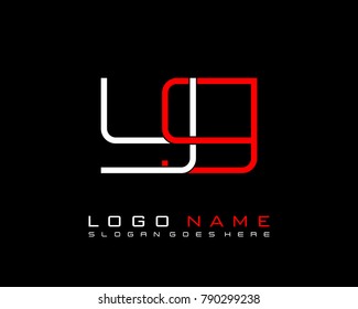 Initial Y and G minimalist logo template vector