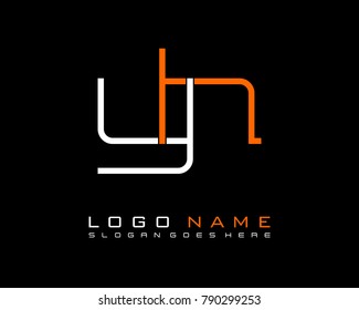 Initial Y & H minimalist logo template vector
