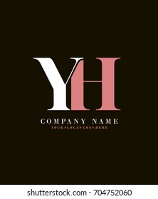 Initial Y & H simple design logo template vector