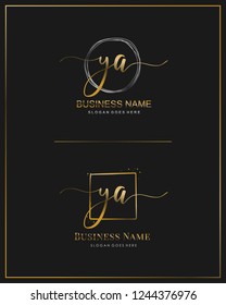 Initial Y A handwriting logo vector. Letter handwritten logo template.