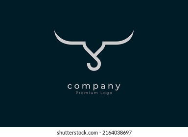 Initial Y horn Logo, minimalist letter Y with horn design logo, vector illustration