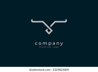 Initial Y horn Logo, minimalist letter Y with horn design logo inspiration, vector illustration