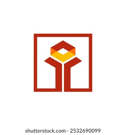 Modernes Konstrukt-Logo-Design-Vorlage für Geschäftsidentität in quadratischer Form. 