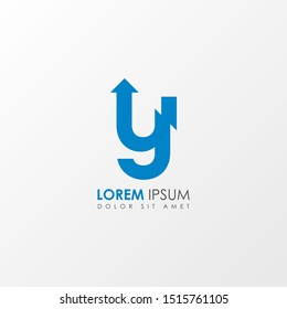 Initial y Letter Arrow icon logo design template element. Suitable for business, company group. Vector Illustration 