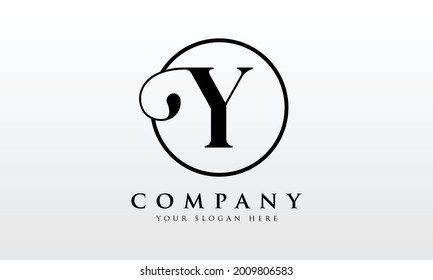 Initial Y letter Black Color With White Background Logo Design vector Template. Calligraphy Letter Y Logo Design