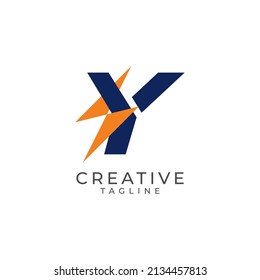 Initial Y Letter Energy Logo Design Vektorvorlage. Monogram und Creative Alphabet LettersI-Illustration