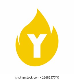 Initial Y letter fire logo, Vector design.