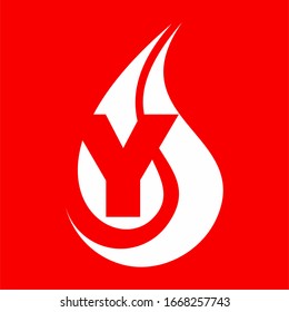 Initial Y letter fire logo, Vector design.