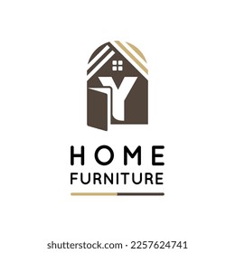Initial Y Letter for Home Decor, Furniture, Design, Wooden Craft, Interior Logo Design Idea Template