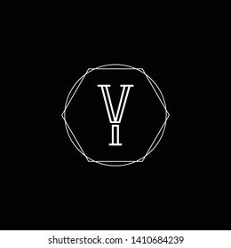 Initial Y letter logo design in black background