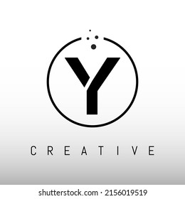 Initial Y Letter Logo Design Vector Template. Y Letter Design Vector with Dots.