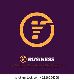 Initial Y Letter Logo, Monogram futurism logo design style isolated on dark background. minimalist type for modern
