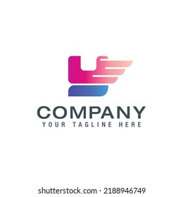 Initial Y Letter Logo With wings Creative Modern Business Typography Vector Template.
