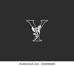 Initial Y letter luxury beauty flourishes vintage monogram logo perfect for boutique, wedding invitation, restaurant,hotel.