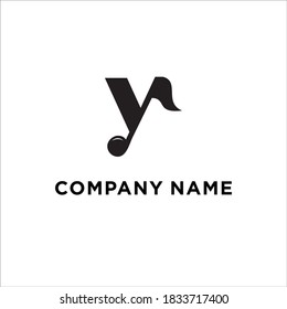 Initial Y Letter Music Vector Logo Stock Vector