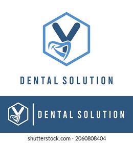 Initial Y Letter with Smile for Dental Clinic Business logo Concept. Teeth Care. Dentist Orthodontist Health Care Medical Modern Logo Template