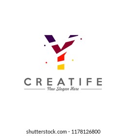 Initial Y logo concepts template vector