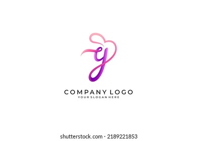 Initial Y logo with heart shape