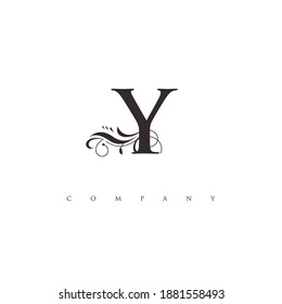 initial Y logo with ornament