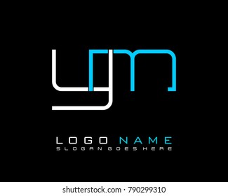 Initial Y & M minimalist logo template vector