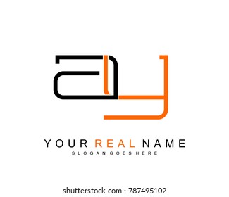 Initial A & Y minimalist logo template vector