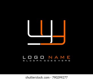Initial Y & Y minimalist logo template vector