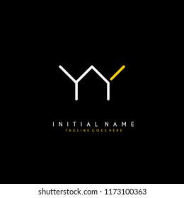 Initial Y Y minimalist modern logo identity vector
